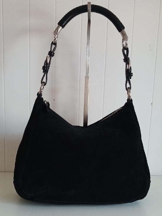 Prada Handbags - PRADA BLK SUEDE HOBO BAG.